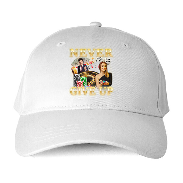 Czapka hobbystyczna dla hazardzisty - Never Give up - obrazek 4