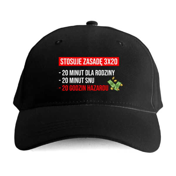 Czapka hobbystyczna dla hazardzisty - stosuje zasade 3x20