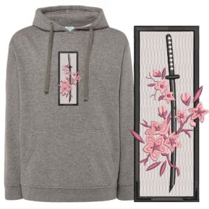 Bluza haftowana - Katana z kwiatami wiśni