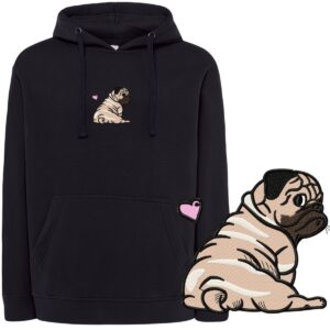 Bluza haftowana ze zwierzętami - Mops
