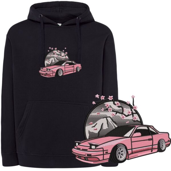 Bluza haftowana auto - różowe
