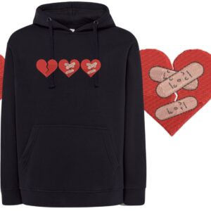Bluza haftowana śmieszna - serduszka z plastrami