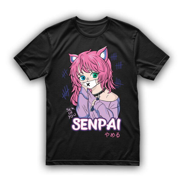 Koszulka Anime - Senpai cat girl