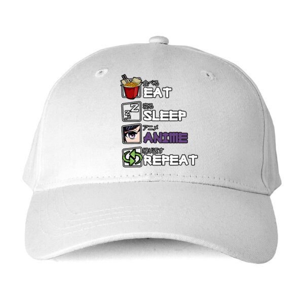 Bekowa czapka z nadrukiem - Eat Sleep Anime Repeat - obrazek 2