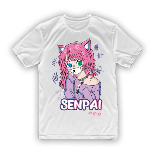Koszulka Anime - Senpai cat girl - obrazek 2