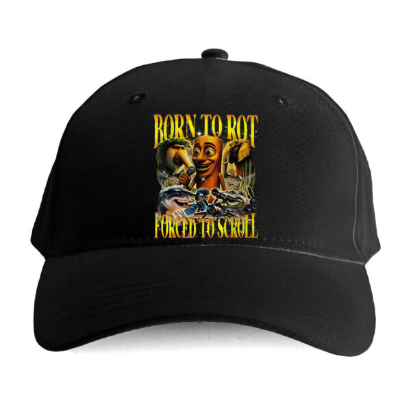 Czapka brainrot bekowa – Born to rot forced to scroll
