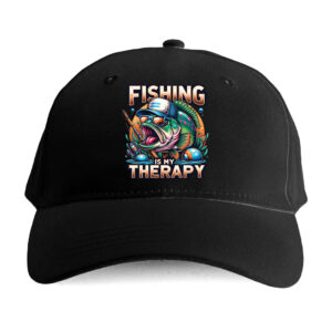 Czapka dla wędkarza bekowa – Fishing is my therapy