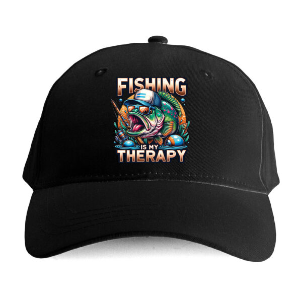 Czapka dla wędkarza bekowa – Fishing is my therapy