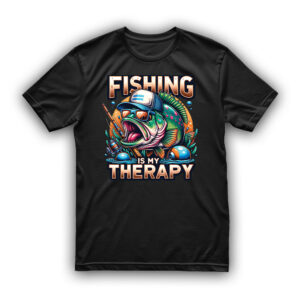 Koszulka dla wędkarza - Fishing is my therapy