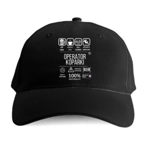 Czapka dla budowlańca – operator koparki