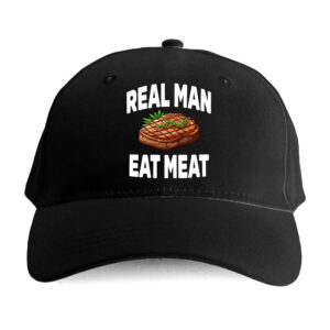 Czapka humor plus size - real man eat meat