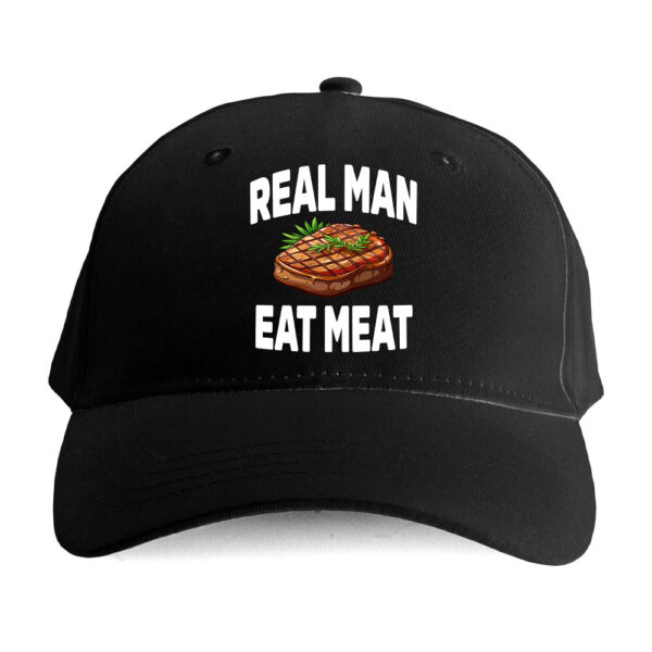 Czapka humor plus size - real man eat meat