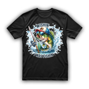 Koszulka dla wędkarza - Wishin' I was fishin'