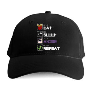 Bekowa czapka z nadrukiem - Eat Sleep Anime Repeat