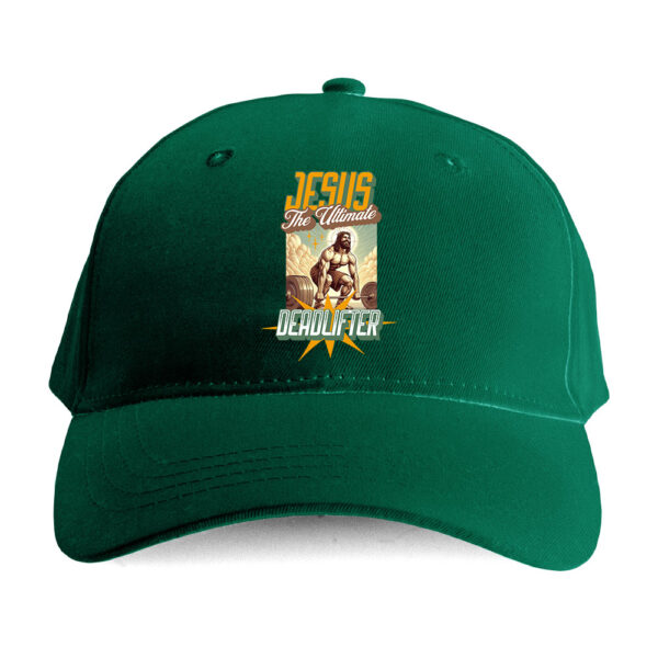 Czapka sportowa – Jesus the deadlifter - obrazek 2