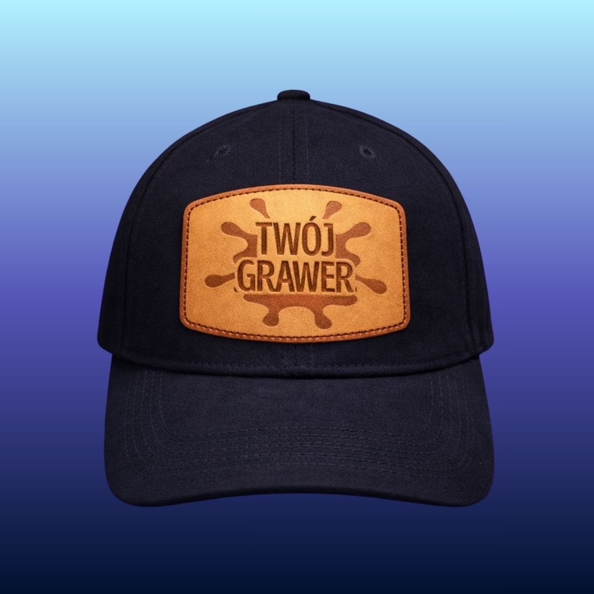 Czapka z naszywka skórzaną z Twoim grawerem