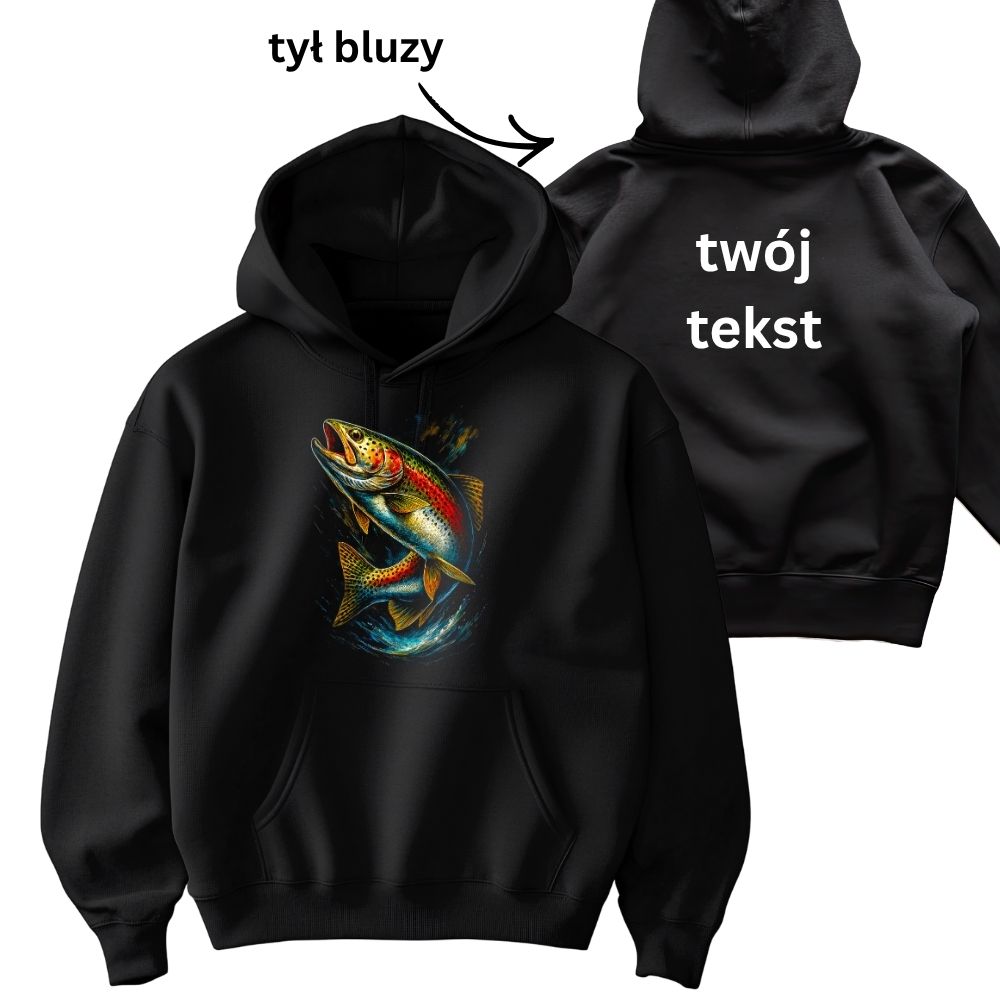 #3 Bluza z kapturem motyw rybny – pstrąg tęczowy